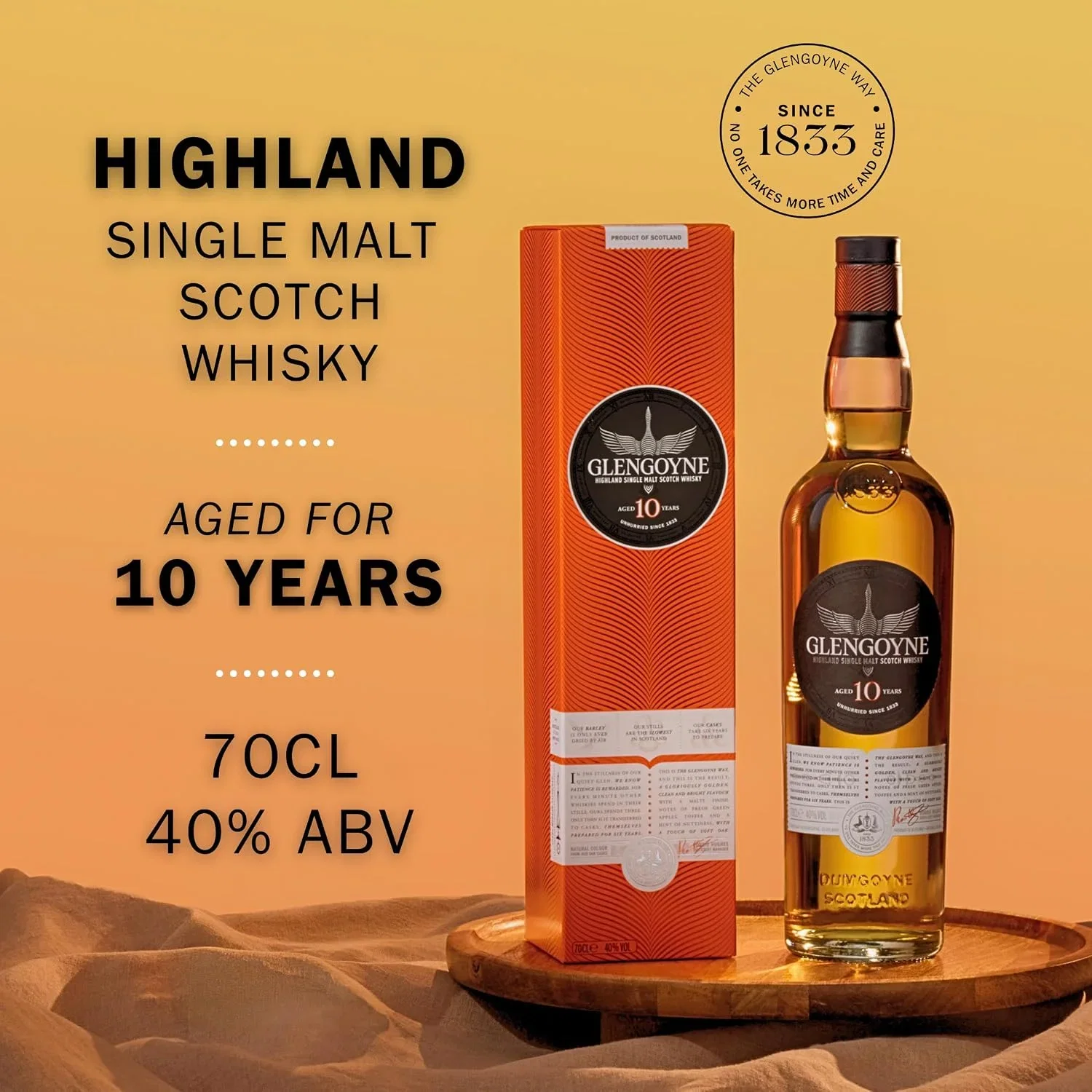 Glengoyne 10 Jahre Single Malt Scotch Whisky (40 % Vol., 0,7 l)