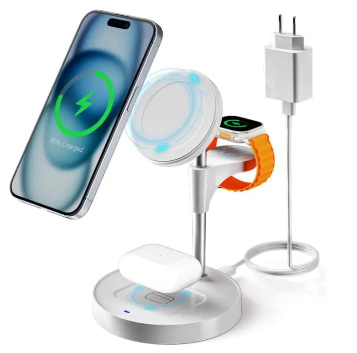 Mag Safe Ladegerät mit 20W Netzteil, 3 in 1 Induktive Ladestation für 13,99 € inkl. Prime-Versand