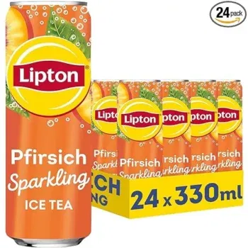 Lipton Eistee mit Kohlensäure und Pfirsich