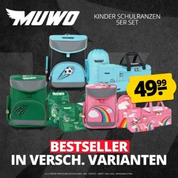 MUWO Kinder Schulranzen Set 5-teilig