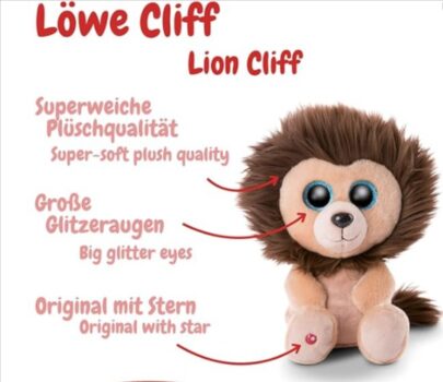 NICI-46950-Original-–-Glubschis-Cliff-25-cm-–-Kuscheltier-Löwe-mit-großen-Augen-–-Flauschiges-Plüschtier-mit-Glitzeraugen-–-Schmusetier-für-Kuscheltierliebhaber-braun-Amazon-de-Spielzeug