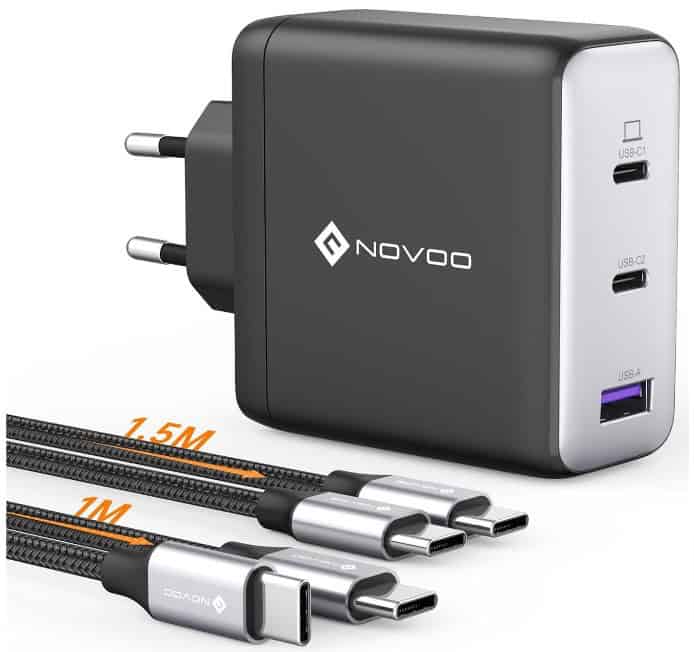 Novoo-120W-Usb-C-Ladegerät-Gan-Ⅲ-3-Port-Usb-C-Netzteil-Schnellladegerät-Mit-2-Pd-100W-Typ-C-Kabeln-Wandladegerät-Für-Macbook-