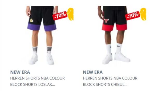 New Era NBA Colour Block Lakers oder Bulls Shorts