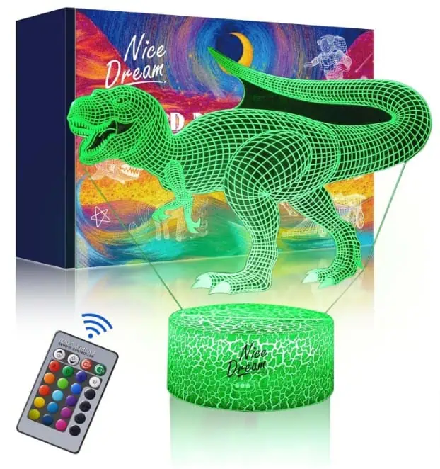 Nice Dream Dino Nachtlicht für Kinder, 3D Illusion Lampe Kinderzimmer LED Licht für 6,99 € inkl. Prime-Versand (statt 13,99 €)