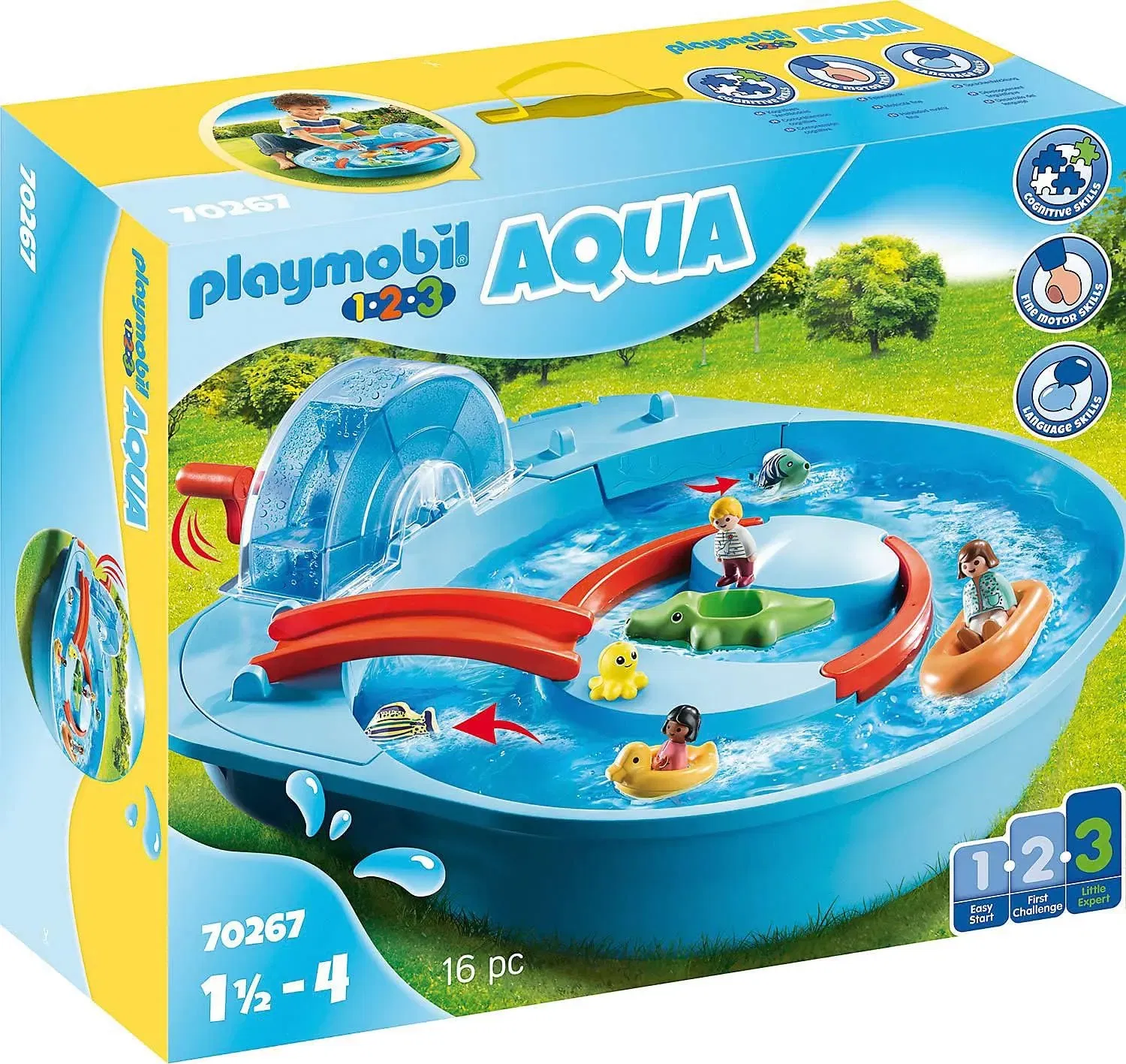 Playmobil 1.2.3 70267 Fröhliche Wasserbahn Mit Kurbel