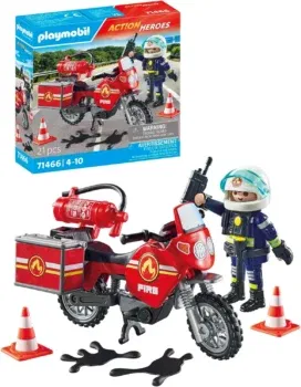 PLAYMOBIL Action Heroes 71466 Feuerwehrmotorrad am Unfallort