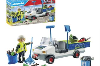 PLAYMOBIL City Action 71433 Stadtreinigung mit E-Fahrzeug, Ladefläche für Müll, Müllwagen, Spielzeug