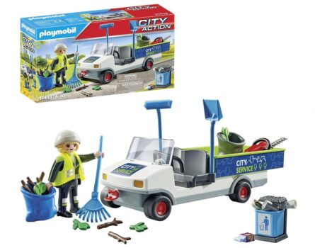 PLAYMOBIL City Action 71433 Stadtreinigung mit E-Fahrzeug, Ladefläche für Müll, Müllwagen, Spielzeug