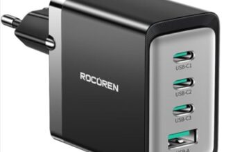 Rocoren-USB-C-Ladegerät-65W-USB-C-Netzteil-4-Port-GaN-Schnellladegerät