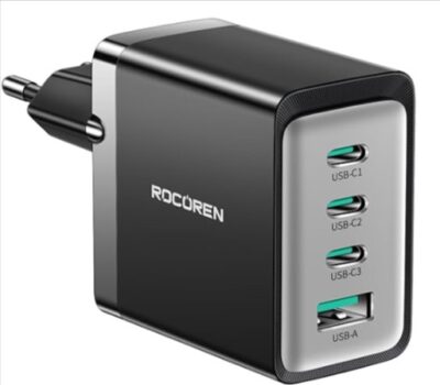 Rocoren-USB-C-Ladegerät-65W-USB-C-Netzteil-4-Port-GaN-Schnellladegerät