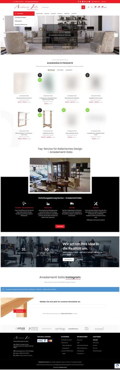 Screenshot Arredamenti-Italia.de