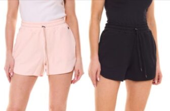 Tamaris-Damen-Shorts-kurze-Baumwoll-Sommer-Hose-mit-Bindeband-Sweat-Hose-Schwarz-oder-Pfirsich