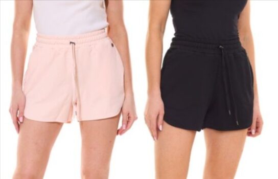 Tamaris-Damen-Shorts-kurze-Baumwoll-Sommer-Hose-mit-Bindeband-Sweat-Hose-Schwarz-oder-Pfirsich