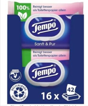 Tempo-Feuchte-Toilettentücher-Sanft-Pur-Megapack-16-Packungen-mit-je-42-Tüchern-Duo-Packs-feuchtes-Toilettenpapier-dermatologisch-getestet-und-pH-hautneutral-Amazon-de-Drogerie-Körperpflege