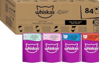 Whiskas-Adult-1-Katzennassfutter-Tasty-Duo-Surf-Turf-in-Gelee-84-Portionsbeutel-84x85g-1-Großpackung-–-Hochwertiges-Katzenfutter-nass-für-ausgewachsene-Katzen-Amazon-de-Haustier