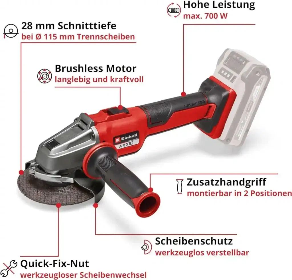 Einhell Professional Akku-Winkelschleifer Axxio 02