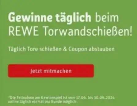 Payback Rewe Torwandschießen: Täglich Tolle Coupons sichern ab 17.06