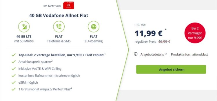 2x 40 GB Vodafone Allnet Flat