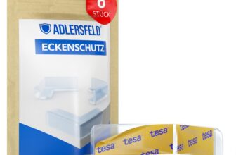 Adlersfeld®-17118-Eckenschutz-Baby-6-Stück-Transparent-Tesa-Klebefolie-Kantenschutz-Kinder-Selbstklebend-Tischkantenschutz-