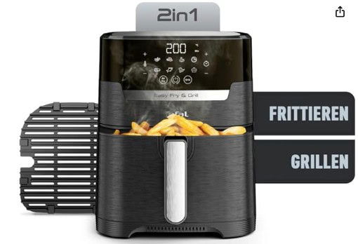 Amazon-De-Tefal-Ey5058-Easy-Fry-Grill-Heißluftfritteuse-2-In-1-Technologie-Air-Fryer-Und-Grill-Digitales-Display-4-2-Liter-Für-6-Portionen-8-Kochprogramme-Energiesparend-Ohne-Öl-Schwarz-Xl