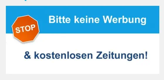 Kostenlosen „Keine Werbung“ Aufkleber von AWISTA!