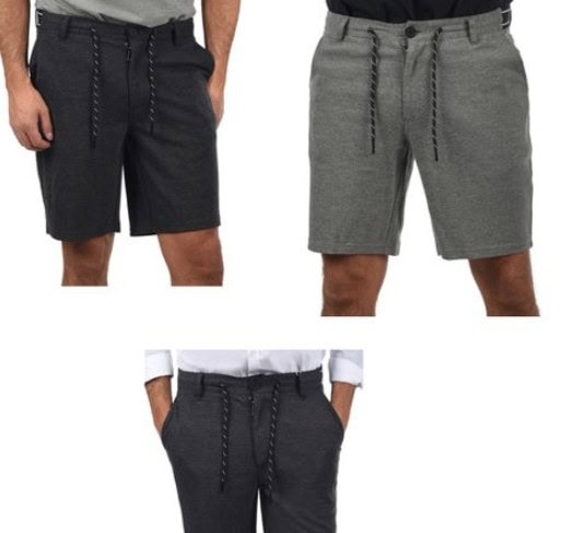 Blend-Stano-Herren-Bequeme-Chino-Sommer-Shorts-Kurze-Hose-Mit-Kordelzug-20711528-Me-Grau-Dunkelblau-Dunkelgrau