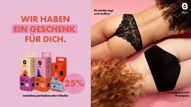 Cashback auf dais Periodenunterwäsche