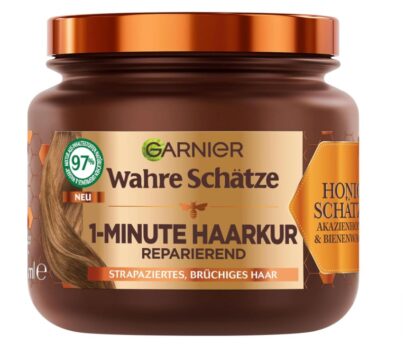 Garnier-Wahre-Schätze-Reparierende-1-Minute-Haarkur-für-brüchiges-und-strapaziertes-Haar-Mit-Akazienhonig