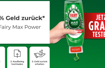 Fairy Max Gratis testen Aktion bei DM mit 100% Cashback