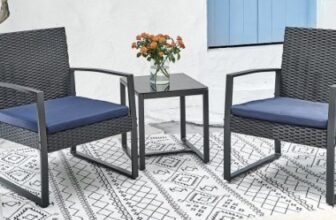 Happy-Home-Bistro-Set-3-tlg-HGE47-SDB-schwarz-mit-dunkelblauen-Sitzkissen-Norma24