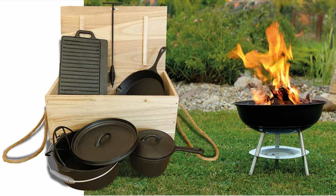 Kochtopf-Set-Aus-Gusseisen-Für-Den-Grill-Kaufen