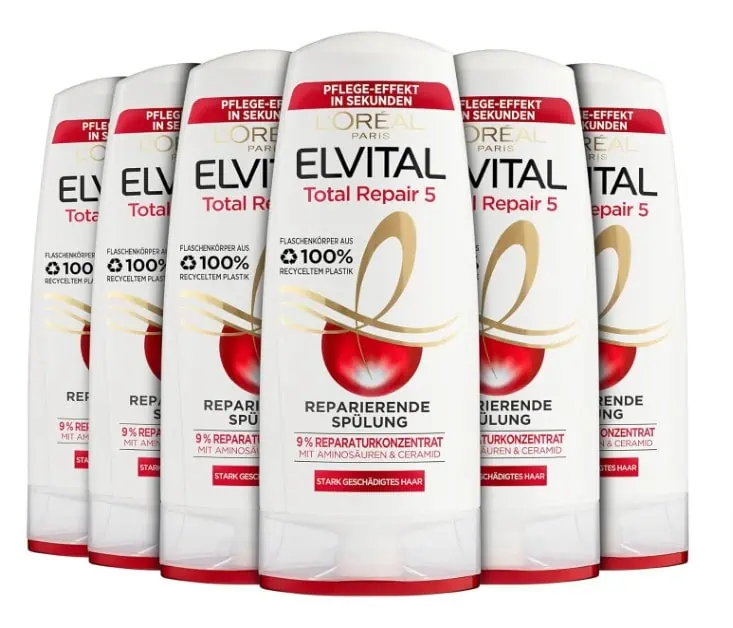 L’Oréal Paris Elvital Reparatur-Spülung Total Repair 5, 6er Pack (6 x 250 ml) für 10,46 € inkl. Prime-Versand (statt 19,74 €)