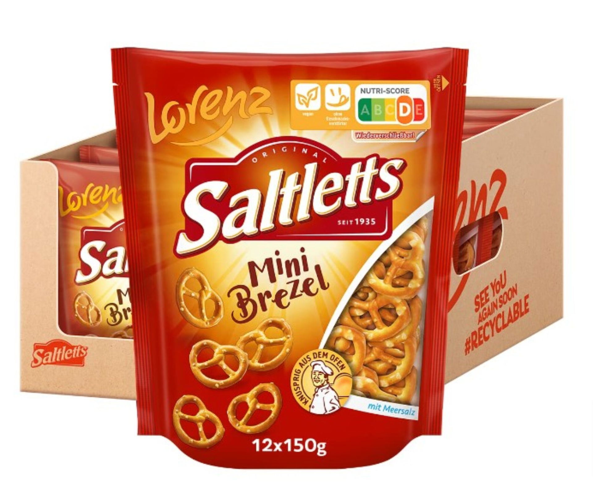 Lorenz Snack World Saltletts Mini Brezel, 12er Pack (12 x 150 g) ab 14 ...