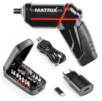 Matrix-Akkuschrauber-4-Volt-inkl-Li-Ion-2-0-Ah-Akku-Ladegerät-Bitset-14-tlg