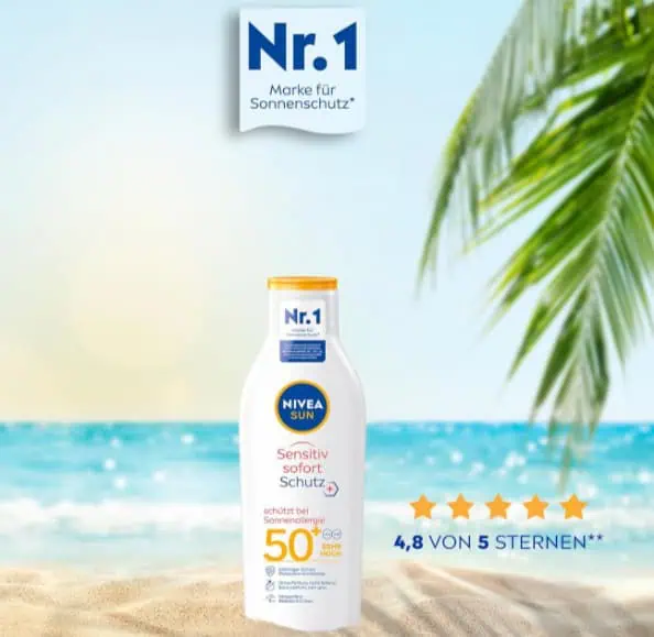 NIVEA SUN Sensitiv Sofortschutz Sonnenlotion LSF 50+ 200 ml ab 5,90 € inkl. Prime-Versand