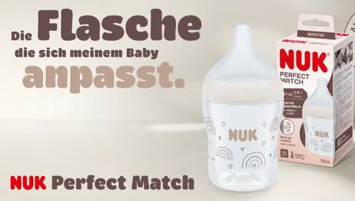 Gratis durch Cashback: NUK Perfect Match Flasche, 150 ml