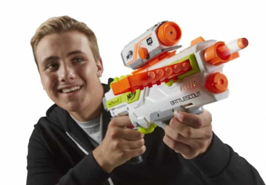 Nerf-Nerf-N-Strike-Elite-Modulus-Battlescout-Ics-10-Nerf-Gun-Weiß-Orange-Frustfreie-Verpackung