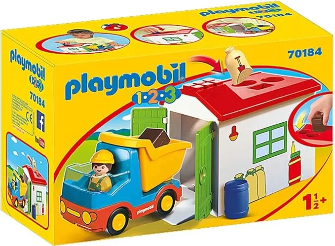 Playmobil 1.2.3 70184 Lkw Mit Sortiergarage