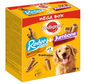 Pedigree-Hundesnacks-Mixpack-mit-Rodeo-Duos-Huhn-Bacon-24-Stück-und-Riesenknochen-Rind-Geflügel-4-Stück-780g-Amazon-de-Haustier