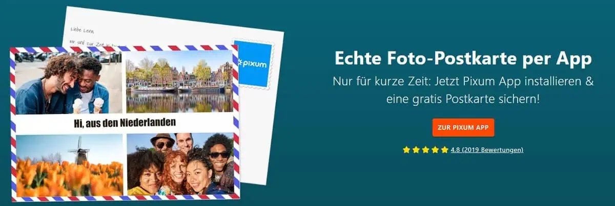 Kostenlose Weihnachts Foto-Postkarte 🎅✨ über die Pixum App versenden 📬