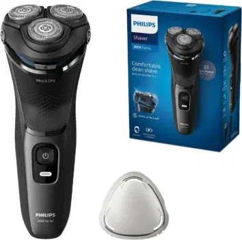 Philips Shaver Series 3000 – Elektrischer Nass- und Trockenrasierer (Modell S3145 00)