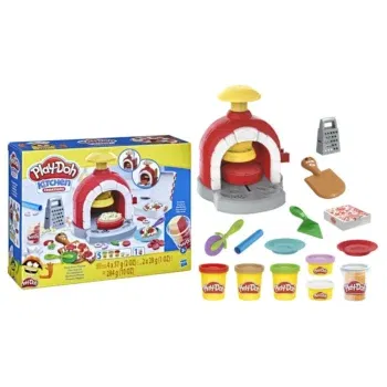 Play-Doh Kitchen Creations Pizzabäckerei Spielset mit 6 Dosen 8 Accessoires