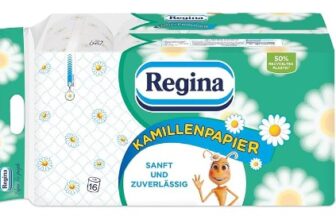 Regina-Kamillenpapier-3-lagiges-Toilettenpapier-–-16-Rollen-Packung-150-Blatt-pro-Rolle-Weich-und-Sanft-mit-Kamillenduft-und-FSC-zertifiziertem-Papier-Amazon-de-Drogerie-Körperpflege