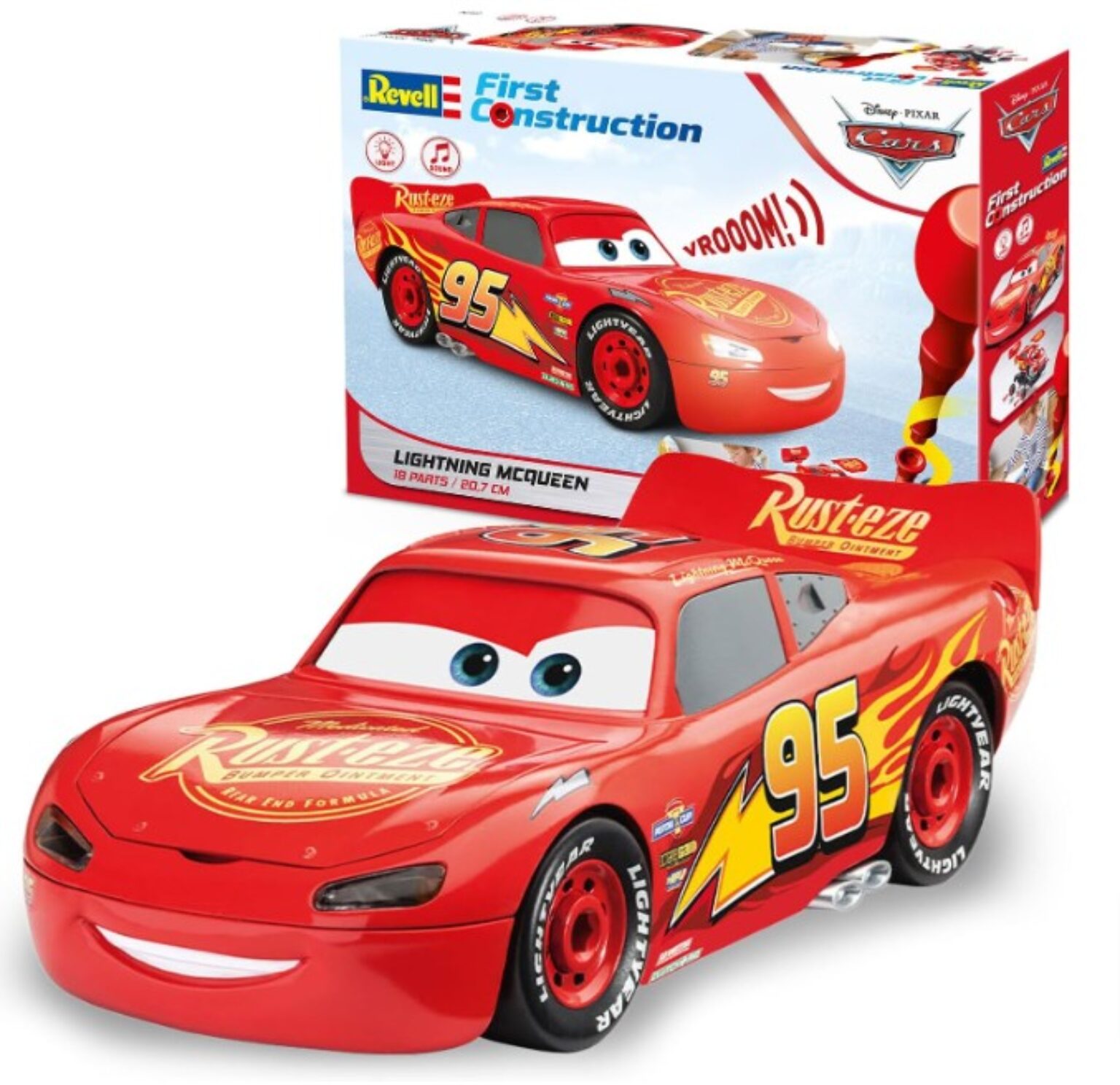 Revell Lightning McQueen Disney Cars Auto mit Licht&Sound, Bausatz für ...