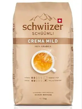 Schwiizer Schüümli Mild Medium Roast Ganze Kaffeebohnen 1kg – Intensität 1/5