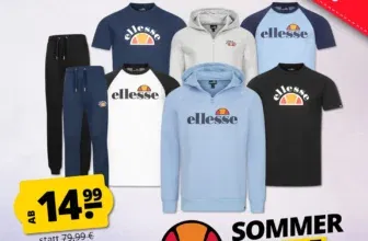 SportSpar ellesse Sommer Sale mit Produkten ab 14,99 € zzgl. Versand und bis zu 67 % Rabatt
