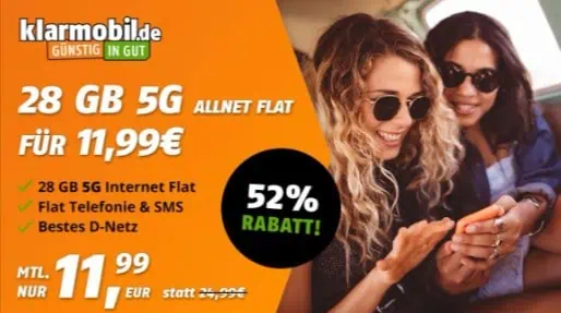 Telekom Allnet-Flat mit 28GB 5G für 11,99€ mtl. + kein Anschlussgebühren + eSIM möglich