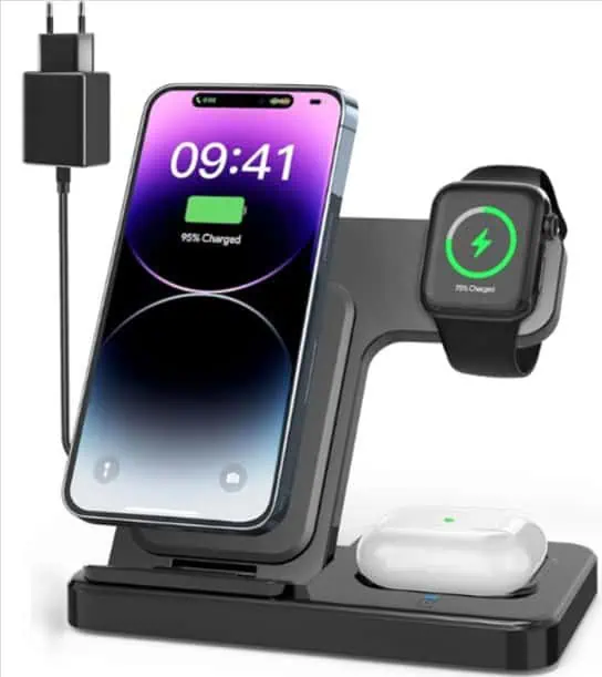 Vesstt Wireless 3-in-1 Apple Ladestation für 11,99€ (statt 30€)