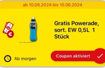 kostenlose Flasche Powerade bei Netto