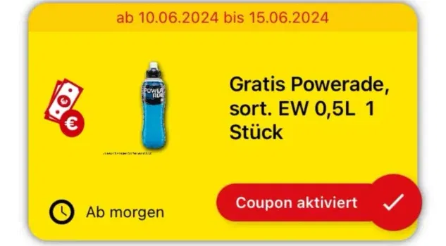 kostenlose Flasche Powerade bei Netto